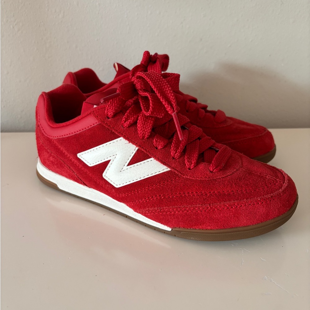 New Balance Red and White Sneakers